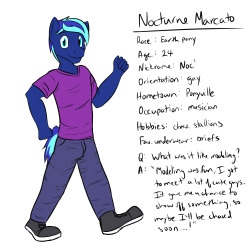 Meet the model from last night, Nocturne, a rather upbeat pony.