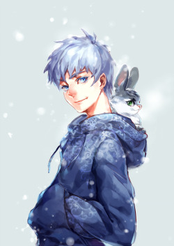 ironwomaninabox:  Jack Frost and the Easter Bunny (in cute little baby rabbit form :D) 