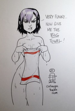 grimphantom2:  callmepo:  Inktober day 22 - little.   That’s the big towel, it’s not Po’s fault  that you have ginormous hips and thunder thighs XD  