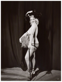 Jennie Lee              aka. “The Bazoom Girl”..Appearing in a publicity still promoting the 1953 burlesque film: “PEEK A BOO”; a documentary-style recording of a complete Burlesk show; filmed at Los Angeles’ ‘FOLLIES Theatre’..