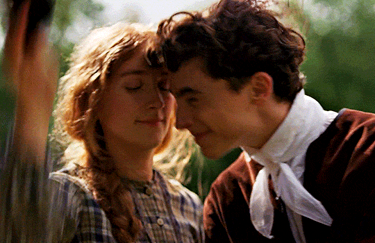 michonnegrimes:SAOIRSE RONAN AND TIMOTHÉE CHALAMET AS JO AND LAURIE IN LITTLE WOMEN          The worst fate is to live my life without you in it. 