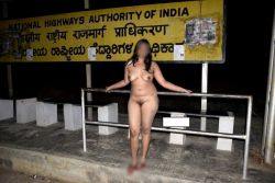 exhibitionistdesidaring:  Young hot wife from Chennai… Posing nude at busbay in the centre of the city daring bold bebe she is Hatsoff