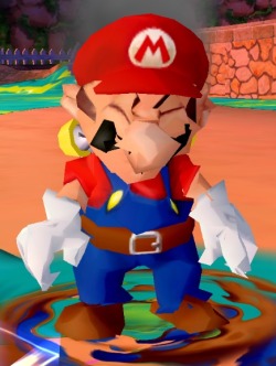 mechanical-maelstrom: suppermariobroth: In Super Mario Sunshine, Mario’s model undergoes random distortions for 15 frames after being shocked by electricity. 