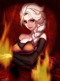 fire queen elsa by seoji [Pixiv] via Illustail