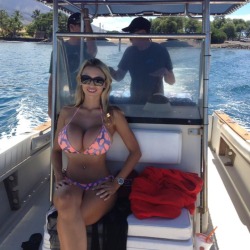 This hottie is packing a pair of 1100cc whoppers. When she goes boating, the Coast Guard does not require her to wear a life preserver, because her Perfect Orbs serve as flotation devices. Nice Job Baby!!