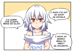 godwasthefirstthotslayer: merryweather-comics:   I wrote a comic about Bing Previous Comic: https://merryweather-comics.tumblr.com/post/177594283909/i-wrote-a-comic-about-internet-explorer-4   Bruh stop your making me guilty 