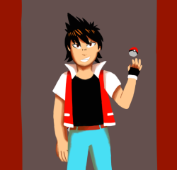 azidoazide-art:pokemon trainer red would like to battle!