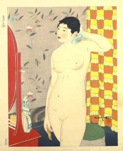 art-mirrors-art:  Ishikawa Toraji. Woman in front of a mirror (1922) 