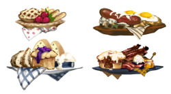 tzysk:  Food items for the Return to Valefor CI (painted then converted to pixel items) Gaia Online 