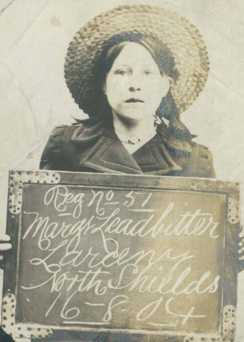 Margaret Leadbitter, 12, arrested for stealing money from other children. 1904. Nudes &amp; Noises  