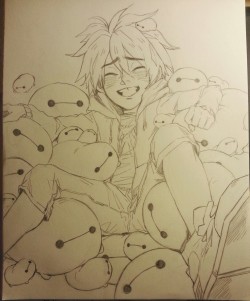 johnnybooboo:here’s the hiro + baymax tsum tsum sketch → finished printthanks to everyone who bought this oneeee ;;w;;;;; it didnt go unappreciated!! i love yall