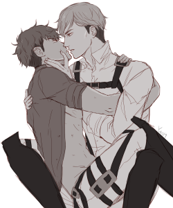 wangs-of-freedom:  yuki119:   &ldquo;You’re not commander yet, Kirschstein. I’m still the one in control.&rdquo;  This is where I mention that I ship Jean with everyone..  This is where I mention that I ship Erwin with everyone. 