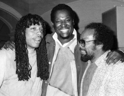 soulbrotherv2:  misterand:  Rick James, Luther Vandross and Quincy Jones  The party seems to have started early for Slick Rick.