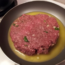 Time to make a #monster #burger! A pound of ground beef, shredded spinach, diced onions, chia seeds, hot sauce and seasonings