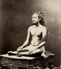 hinducosmos:  Hindu man at prayer, 1880s  Albumen print, mounted (via bonhams.com) 