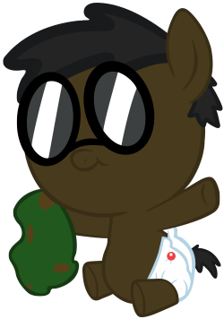 Foal Ponyhiddden with glasses