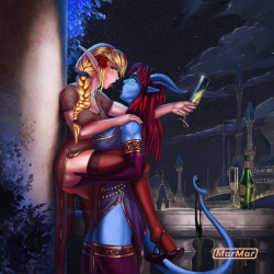 New WoW Commission finished, 2 students of the cultural exchange program celebrate together in Dalaran. Trying to find out how it feels to give this pieces of hers a chance :PDon’t forget tonight is request stream in my picarto channel, link below !