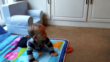 gifsboom:  Corgi Dog Tries to Get Baby to Play with Him. [video]  Chase me, little hairless creature chase me!