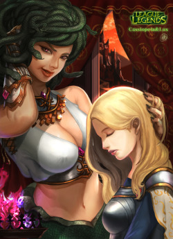 league-of-legends-sexy-girls:  Cassiopeia and Lux