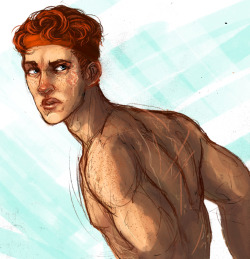 smokesontheroof: Shirtless, Senior year, ok-about-his-scars, bandanna-wearing Captain Neil.Here we see the results of Neil having possibly channeled all his nervous energy- re:Andrew being away- into gym time and runs. Idk I drew this at work. Stealthily.