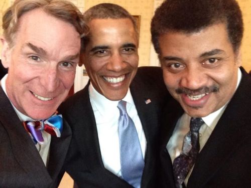 astrotastic:  storyofagayboy:  Ladies and gentlemen… I present something beautiful from Bill Nye’s facebook…  they LITERALLY JUST TOOK a SELFIE. the president a scientist and an engineer literally just took a SELFIE together. im so done. bye. im