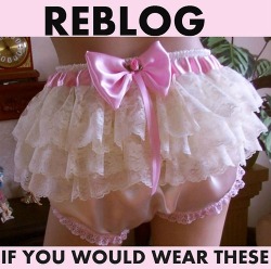 sissydebbiejo:  Perfect frilly panties for a sissy  I would love