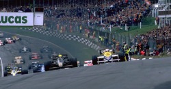 formula1history:  Ayrton Senna (Lotus 98T Renault) vs Nigel Mansell (Williams FW11 Honda) - 1986 British Grand Prix (Brands Hatch) [1228x640]Source: http://i.imgur.com/CBQB0Zm.jpg