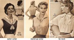 fuckyeahvintage-retro:Blouse Collars, 1940s-50s - By Charlotte Dymock.