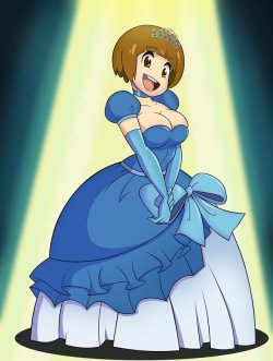grimphantom2: Commission: Princess Mako by grimphantom  Hey guys, Now for something cuter in a way lol, commission done for @javidluffy who asked for Mako from Kill La Kill dress as a Princess. It’s based on one of the figures they released were they