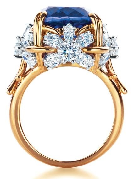 baublebible:  Tiffany & Co Schlumberger Flower ring with tanzanite and diamonds. 
