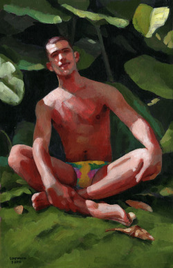 douglassimonson:  Enrique in the Garden, acrylic painting by Douglas Simonson (2018). (This and many other artworks can be viewed and purchased on my website.) Douglas Simonson websiteSimonson on EtsySimonson on Fine Art America