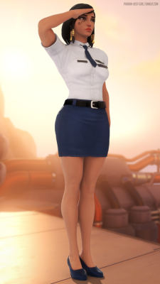 Pharah in uniformSomebody requested this a while back, plus I wanted to do it for some time. I finally managed to find a proper uniform, so here it is.Models used: Pharah, uniform