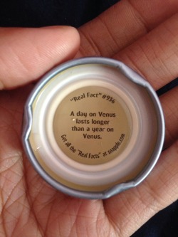 dustythewind:alunaes:alunaes:When ur stoned and get the most fucked up snapple fact everUpdate: It takes 243 days for it to rotate and 225 days for it to orbit the sun so that’s whyGo home, Venus, you’re stoned.