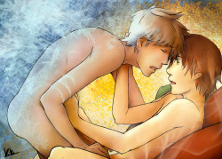 gay-love-is-beautiful:  kikiasuka:  Warm me. [Jack/Hiccup] by *Kiki-Asuka [YES YOU GOT IT, THIS IS A YAOI CROSSOVER. AND I REGRET NOTHING. MUAHAHAHAHAH. ]God. I swear, this was one of the most PAINFUL and DIFFICULT AS HELL fanarts I’ve EVER done.