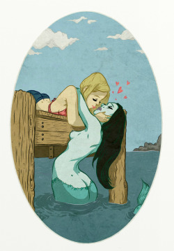 organic-unt:  phosphorescentt:  I like the idea that mermaids lure men to their deaths but fall in love with women and help them become mermaids and all mermaids are like beautiful sea lesbians  Wow, I’m even more of a mermaid than I previously thought