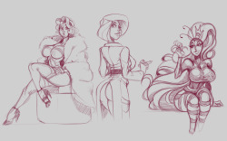 taboolicious: another few request sketches :) 40′s Vanessa tho… its asking me to do a full render of her and maybe a print or wall paper :D 