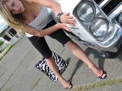 barefootnorthmodels:  Teri is hot the car is cool and her high heels are sexxxy .. Teri is one of our most powerful Guest Models … she always looks beautiful from tip to toes … and she knows all about your shoe fetish … so be sure to message us