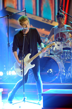fivesource:  (HQ - Please credit if you use) 5 Seconds of Summer perform during the Italian State RAI TV show final ‘The Voice of Italy’ in Milan on June 5, 2014.  