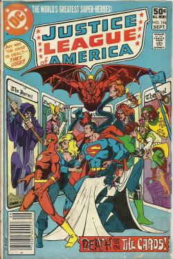 justinvictor7:  From Justice League of America #194 by Gerry Conway, George Perez, John Beatty, Ben Oda, Carl Gafford, and Len Wein.This is a genuinely spooky JL tale that culminates in a truly kick-ass Superman moment. 