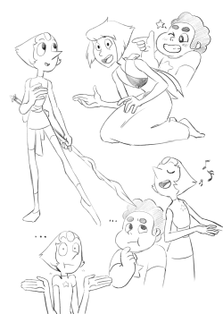 askfordoodles:  Traced from shitty photos of my sketchbook. Some Porls, a couple of Stevens and a stray Lapis form my latest Pearl drawing-binge… 