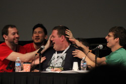 bristlee1:  A favorite moment from the panel.  Recreating Markiplier’s Touch with Jack in the backDoes anyone know if Tyler is on Tumblr so that he can be added to the hashtag?