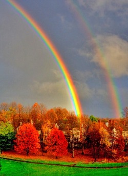 Quick, make a wish (double rainbow over Richmond, Virginia)