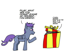 askfilmycannes:  Happy birthday to Echorelic! Keep on pony-ing, man :D  What&rsquo;s in the boooox?! WHAT&rsquo;S IN THE FUCKING BOX!?!? Dude, thank you so much for the cute and silly picture, I love it~! Love the reference too, that&rsquo;s an awesome
