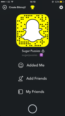 In the process of creating a Sugar Pussies Snapchat….