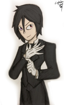 I did the sketch of Sebastian Michaelis in class, and then coloured it. I think it turned out pretty good. 