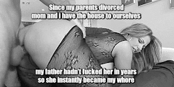 originalinceststories:  This is basically what i am hoping will happen with my mom. We live alone in a big house and i know for a fact that my father didn’t fuck her for years. She hit on me once, by biting her index finger and looking seductively at