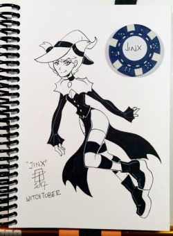 callmepo:Witchtober day 28: Jinx from Teen Titans &lt;3 &lt;3 &lt;3