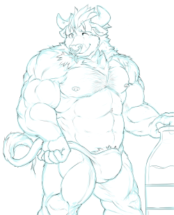 ponpictures:  Suggestion from a friend and because I felt like drawing a bull, Pon as a bull :3 