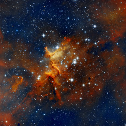 scinerds:  Melotte 15: Open Cluster in Cassiopeia  The Heart of Heart Nebula - IC1805 This is the H-HO-O bicolor combination. Melotte 15 is a very loose open cluster in the central regions of emission nebula IC 1805 (Heart Nebula) located about 7500 light