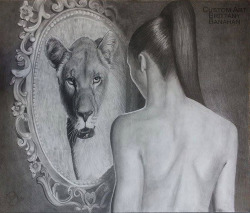 brittanybanahan:  “Self Reflection” by Brittany Banahan. Graphite Pencil.
